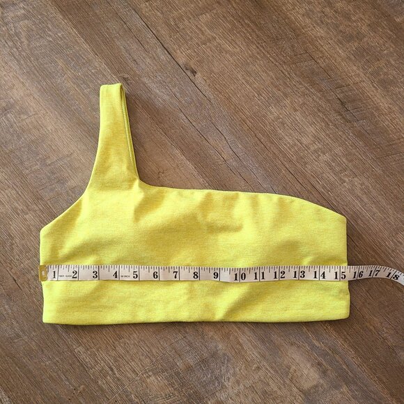 Offline By Aerie Womens L The Hugger One-Shoulder Crop Chartreuse Green Yellow - Picture 8 of 8